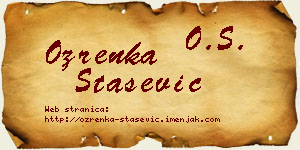 Ozrenka Stašević vizit kartica